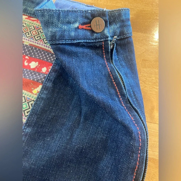 HOLDING HORSES Anthropologie Women’s Western Denim Skirt w/ Fabric Size 27 - Picture 10 of 12